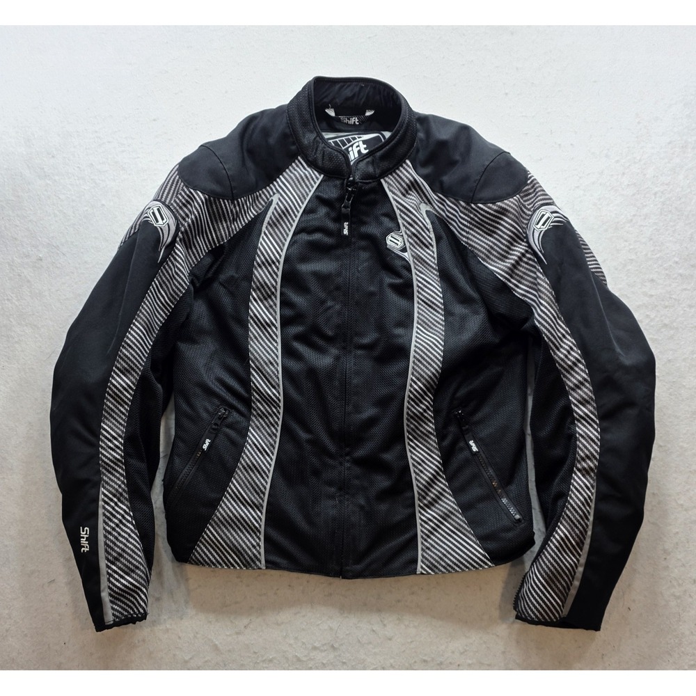 Shift Catalina 70172 Women's Black & Gray Sport Motorcycle Armored Jacket. Sz L - Picture 2 of 8